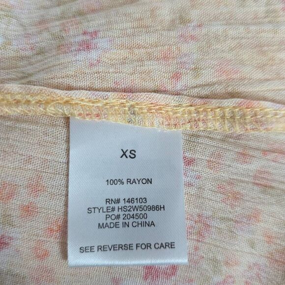 Hippie Rose Women's Size XS Yellow Ditsy Floral Print Cami Strap Spring Dress - Picture 7 of 7